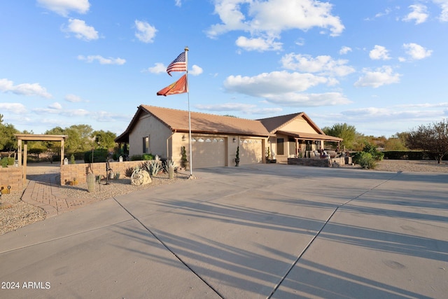 view of front facade with a garage