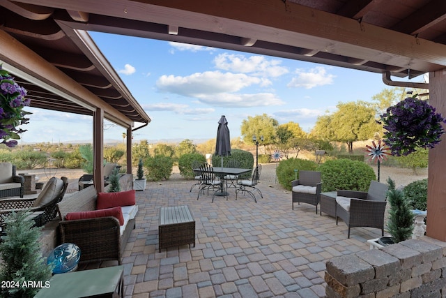 view of patio with an outdoor hangout area