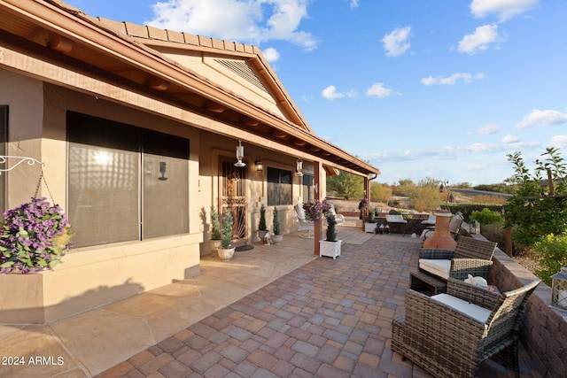 view of patio / terrace featuring an outdoor living space