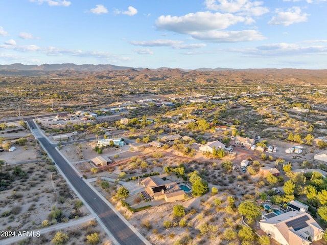 drone / aerial view with a mountain view