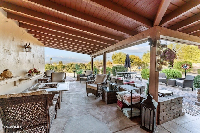 view of patio with an outdoor living space