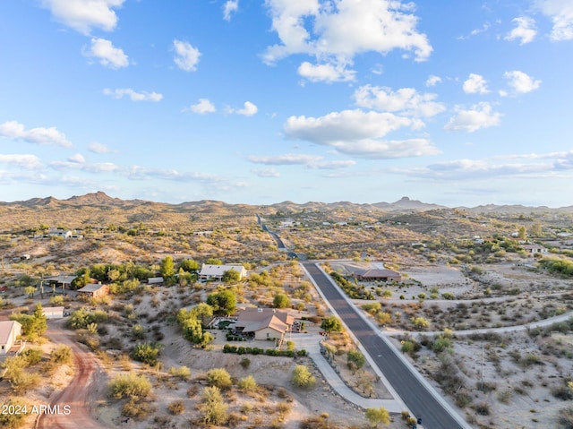 aerial view with a mountain view