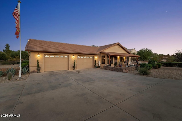 view of front of house featuring a garage