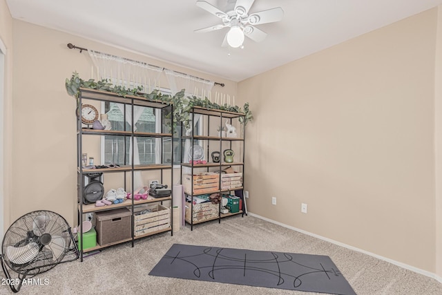 51 N Rush St, Chandler, AZ 85226 - misc room with carpet flooring, ceiling fan, and baseboards