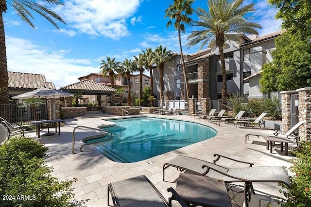 view of pool with a patio area