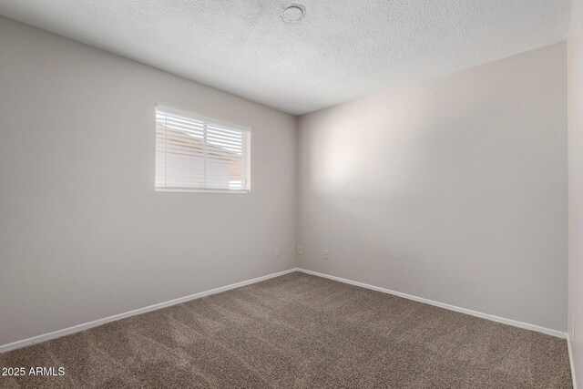 unfurnished room featuring carpet and a textured ceiling