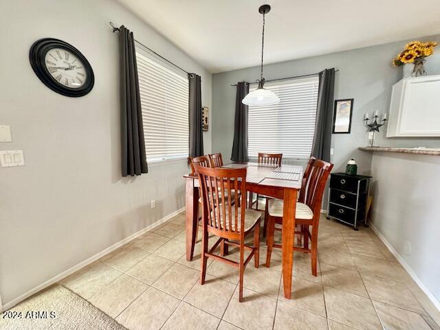 view of tiled dining area