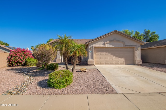 view of front of home with a garage