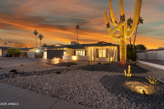 view of front of house featuring a garage