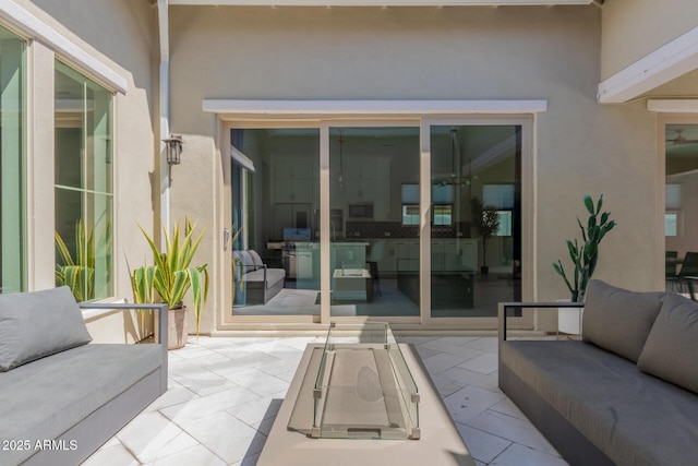 view of patio featuring an outdoor living space