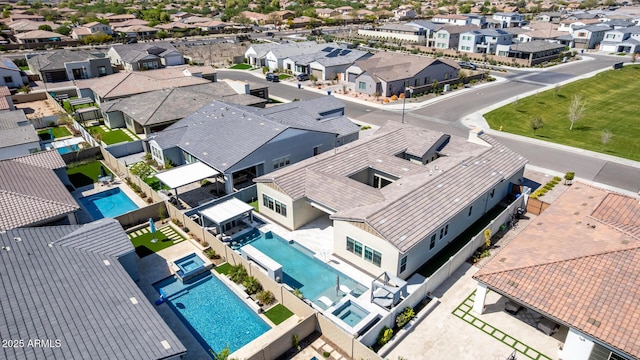 bird's eye view with a residential view