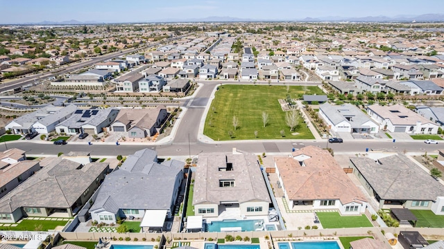aerial view with a residential view