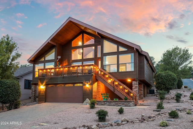 view of front of home featuring a garage