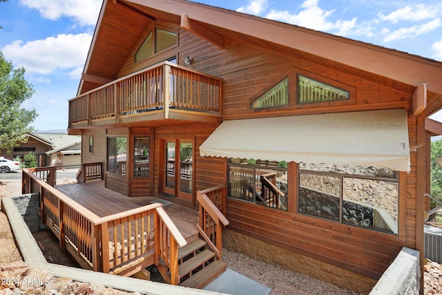 exterior space featuring a wooden deck