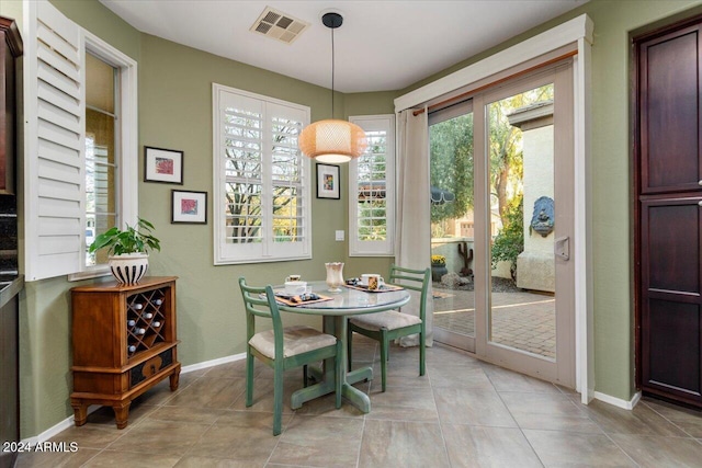 view of tiled dining room