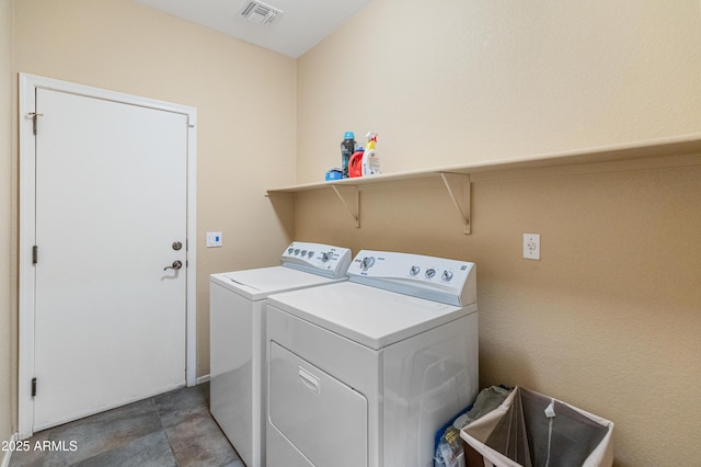 44574 W High Desert Trl, Maricopa, AZ 85139 - laundry area with laundry area, independent washer and dryer, and visible vents