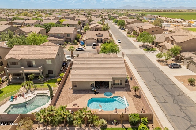 44574 W High Desert Trl, Maricopa, AZ 85139 - bird's eye view featuring a mountain view and a residential view