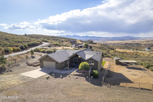 drone / aerial view with a mountain view