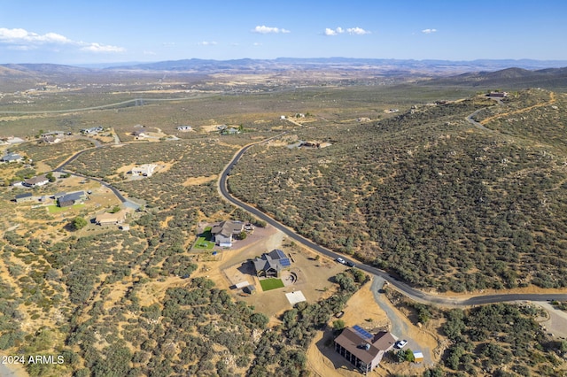 bird's eye view with a mountain view