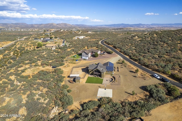 aerial view with a mountain view