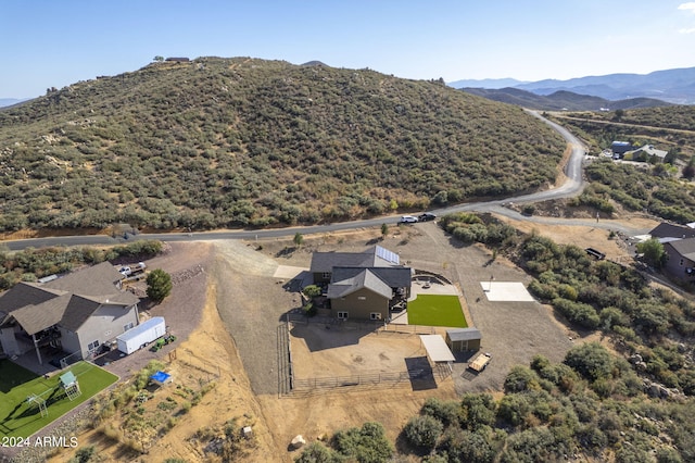 aerial view with a mountain view