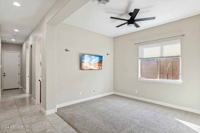 12860 W Calle De Sol, Peoria, AZ 85383 - spare room featuring a ceiling fan, recessed lighting, and baseboards