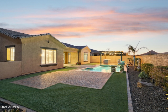 exterior space with a yard and a patio