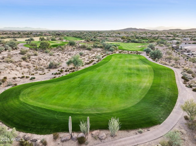 drone / aerial view featuring a mountain view