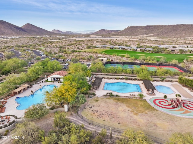 12860 W Calle De Sol, Peoria, AZ 85383 - aerial view of a pool area and a mountain backdrop