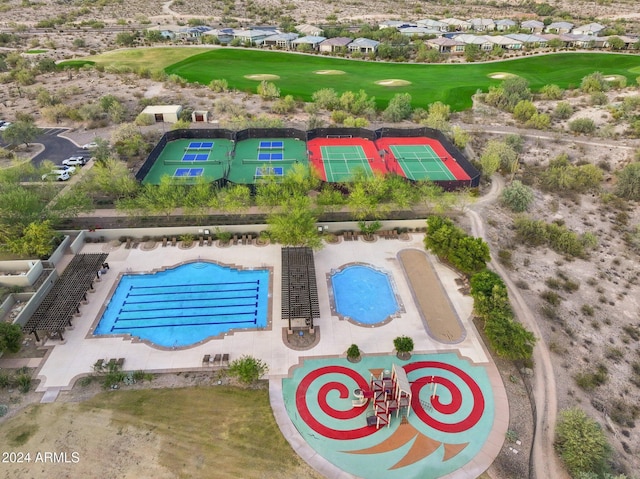 12860 W Calle De Sol, Peoria, AZ 85383 - aerial perspective of suburban area with a golf club and a pool area