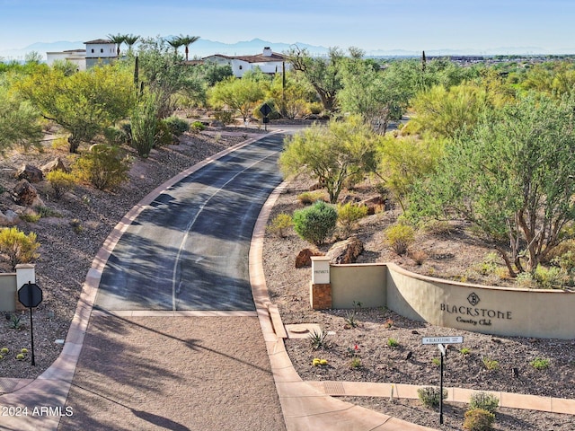 exterior space with a mountain view