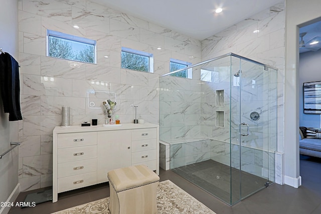 bathroom with walk in shower