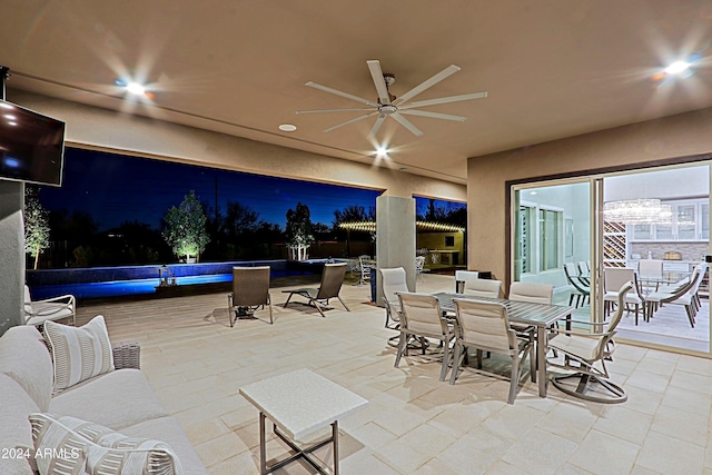 view of patio / terrace with ceiling fan