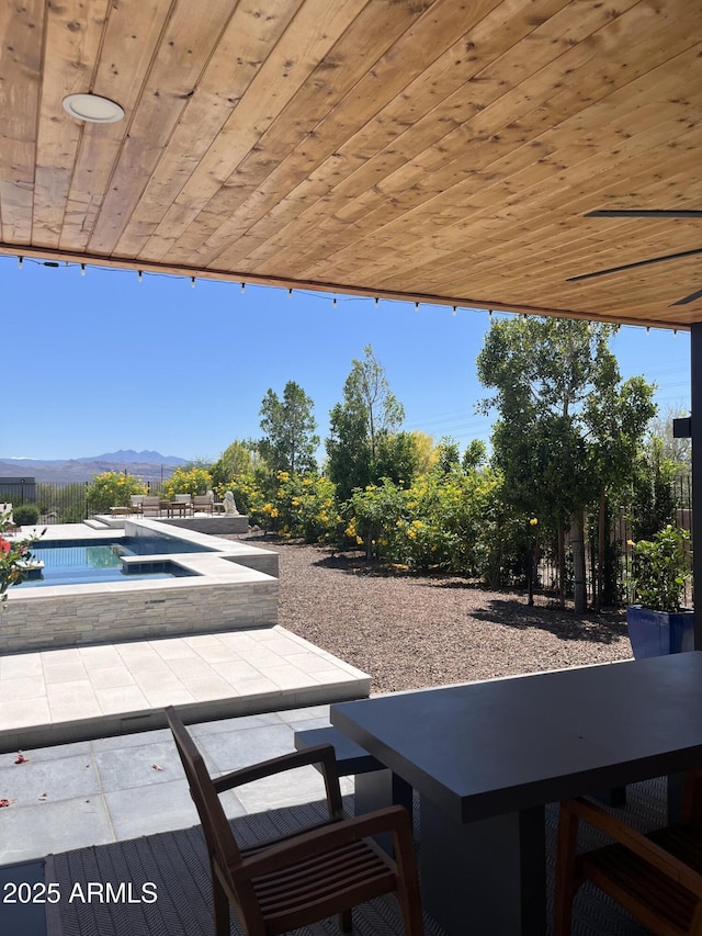 17421 E Desert Vista Trl, Rio Verde, AZ 85263 - view of patio / terrace with a mountain view
