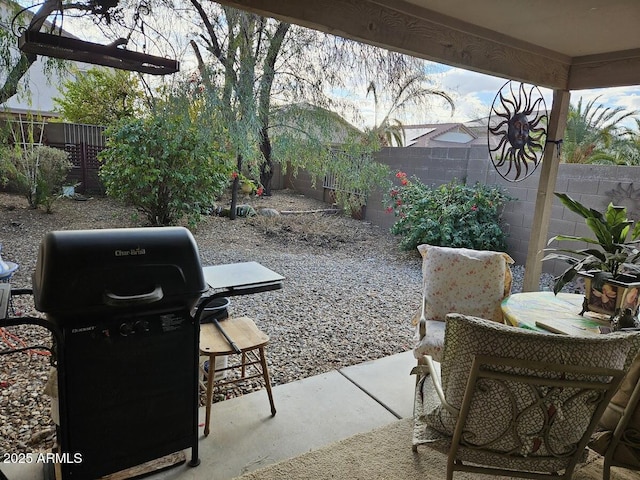 view of patio with grilling area