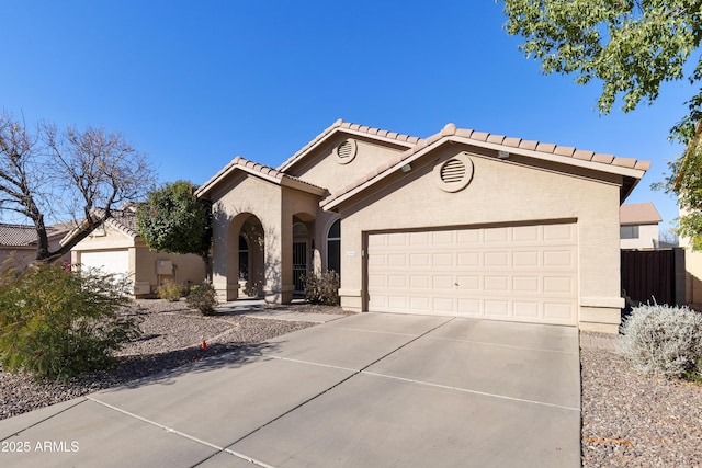 view of front of house with a garage