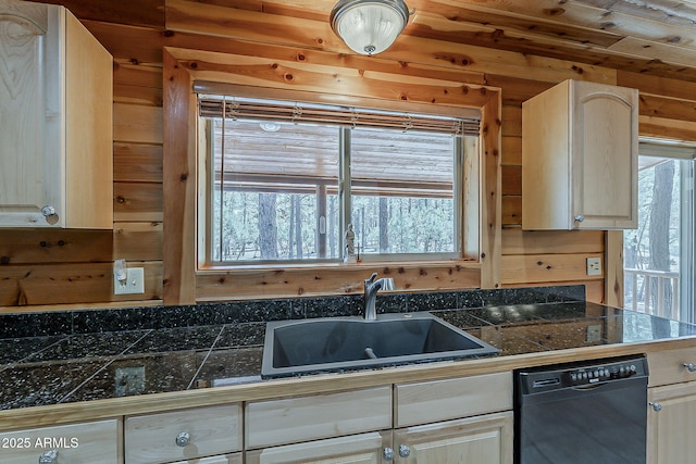 2793 Canyon Ridge Rd, Overgaard, AZ 85933 - kitchen featuring tile countertops, black dishwasher, and a sink