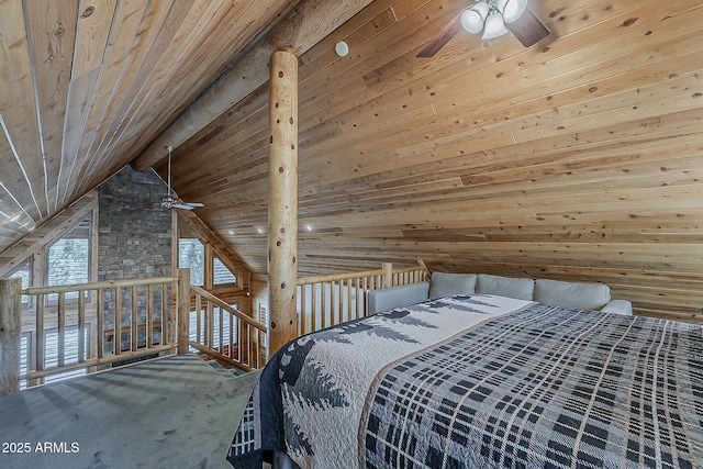2793 Canyon Ridge Rd, Overgaard, AZ 85933 - bedroom featuring wood ceiling, vaulted ceiling, and carpet