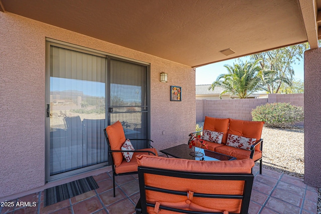 view of patio featuring an outdoor hangout area