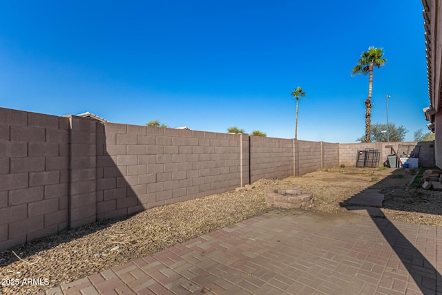 view of patio with a fenced backyard