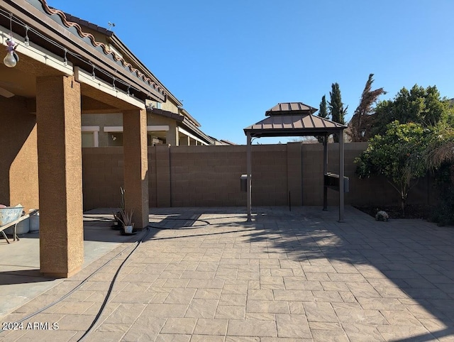 view of patio with a gazebo