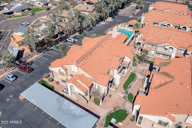 aerial view with a residential view