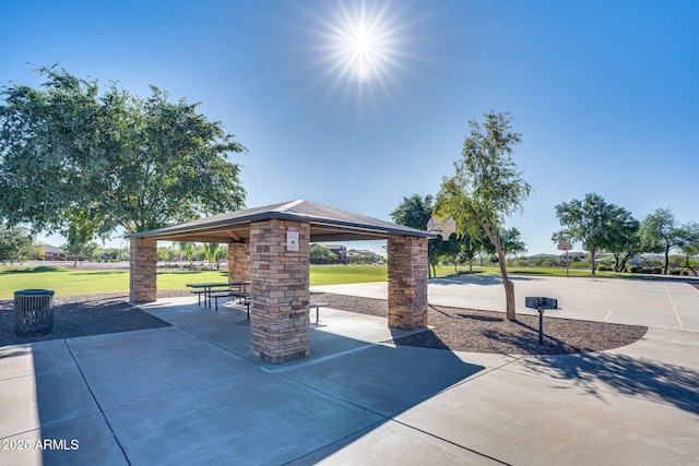 view of home's community featuring a lawn and a gazebo