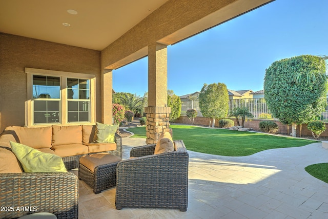 view of patio / terrace with an outdoor hangout area