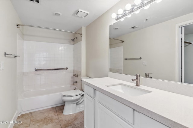 750 E Northern Ave Unit 1089, Phoenix, AZ 85020 - bathroom featuring tile patterned flooring, visible vents, toilet, vanity, and shower / tub combination