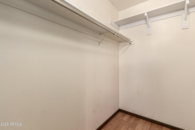 spacious closet with wood finished floors