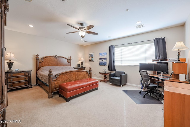 bedroom featuring ceiling fan