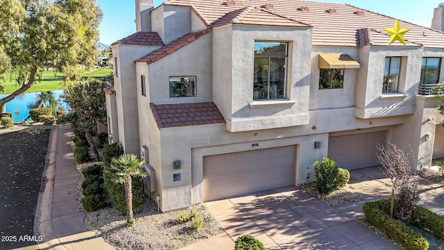 view of front of house with a garage