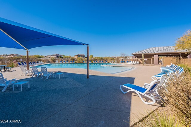 view of pool featuring a patio area