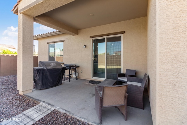 view of patio featuring area for grilling